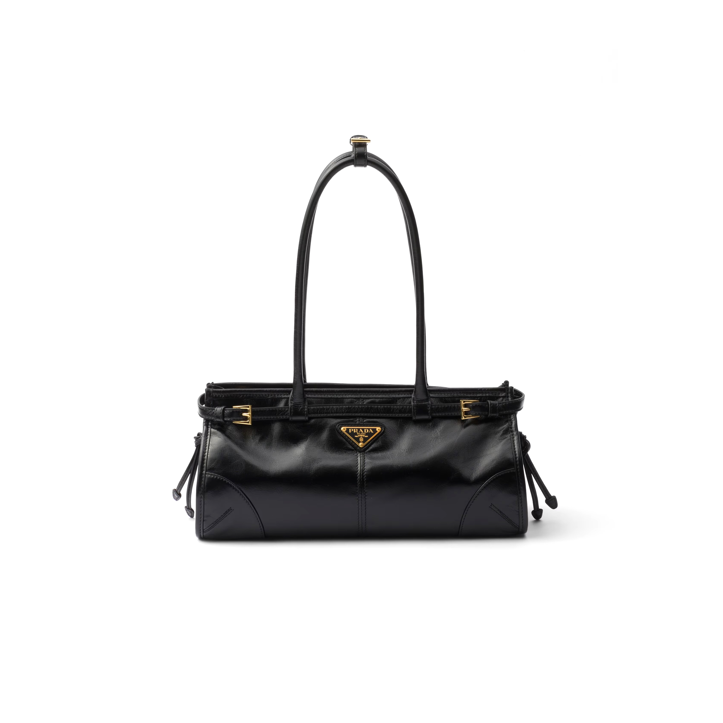 Pra*a bonnie medium leather handbag 1ba426 (32*15.5*12cm)